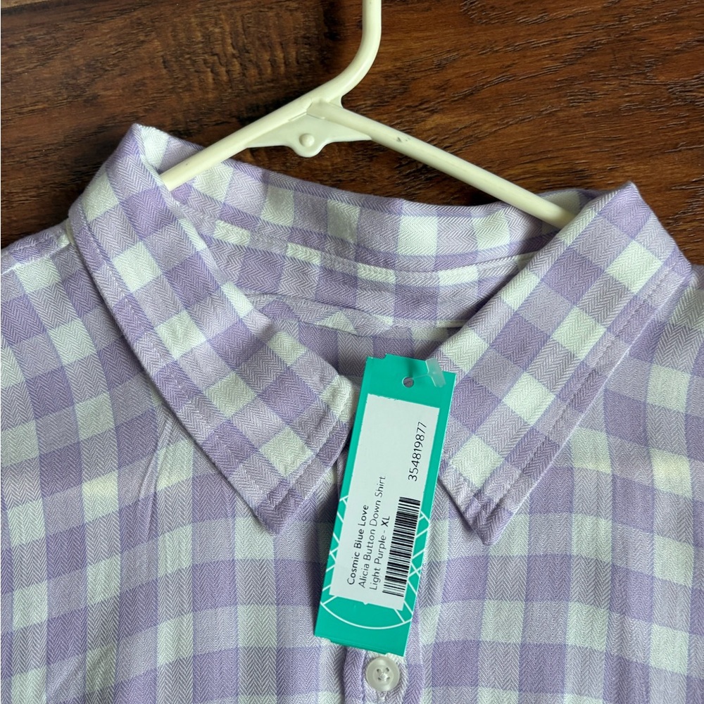 Universal Thread Purple‎ Plaid Button Down Shirt